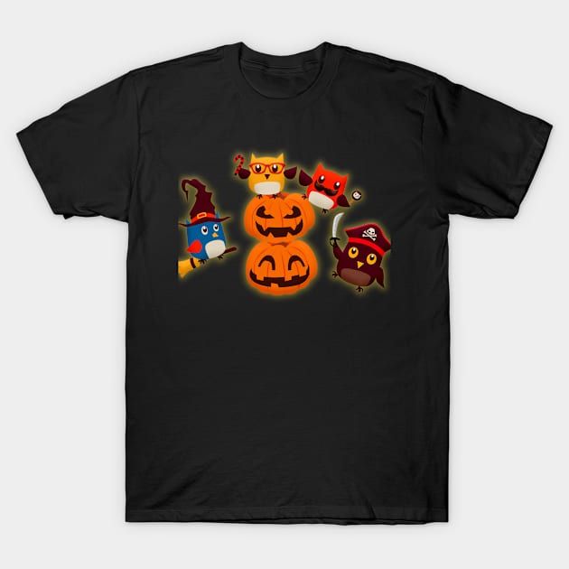 Happy Halloween Pumpkins & Friends T-Shirt by holidaystore